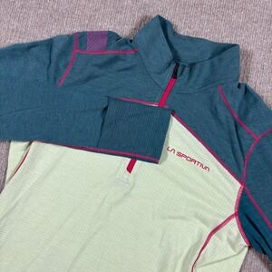 La Sportiva Green Blue Swift Long Sleeve Quarter Zip Women's Size XS EUC